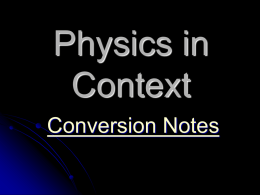 Conversion Notes