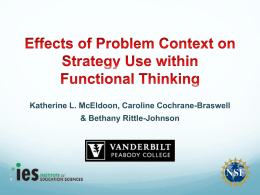 Effects of Problem Context on Strategy Use within Functional Thinking
