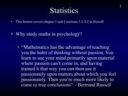 Why study statistics in psychology, variables and frequency