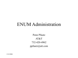 ENUM Administration Major Issues