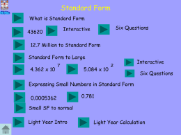 Scientific Notaion Standard Form