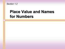Chapter 1: Whole Numbers & Introduction to Algebra