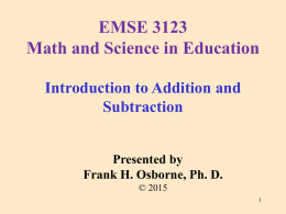 Introduction to Addition and Subtraction