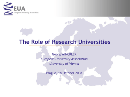 The Role of Research Universities