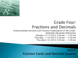 Fraction Cards and Decimal Squares