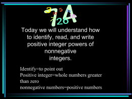 EDI NS1_3A Understanding positive integer powers of nonnegative