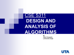 cse 5311- design and analysis of algorithms