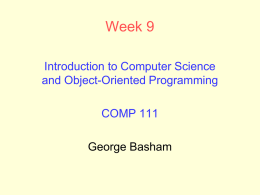 Week 9 presentation - Computing Sciences
