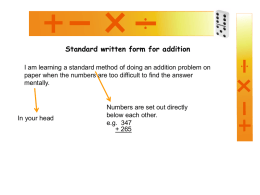 Standard written form for addition