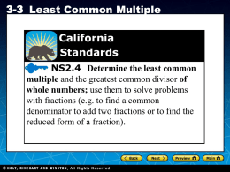 least common multiple (LCM)
