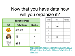 Now that you have data how will you organize it?