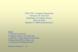 MIPS code - Department of Electrical Engineering & Computer