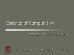 Essence of Computation - Department of Computer and Information