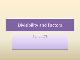 Divisibility Rules