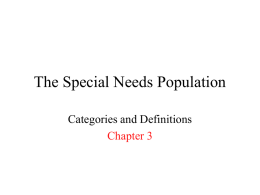 The Special Needs Population