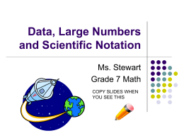 Data and Large Numbers PPT