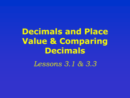 Decimals & Place Value