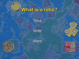 What is a ratio? - pams