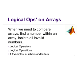 Logical Operations on Arrays