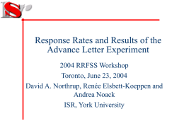 Response Rates & Results of Advance Letter Experiment