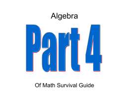 Algebra - SazeraMath