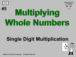 5. Place Value Multiplication - Single Digits