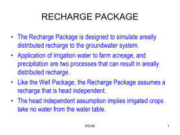 recharge package - Numerical Modelling of Ground