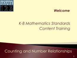Counting and Number Relationships - ESD123-Math