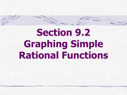 8. Graphing Simple Rational Functions