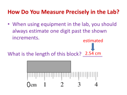 Measuring with Precision