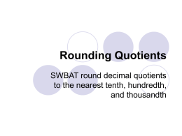 Rounding Quotients