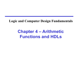Chapter 4 Arithmetic Functions and HDLs