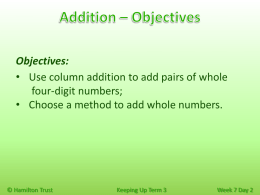 Use column addition to add pairs of whole four