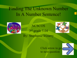 math 5.04 find unknown # in a # sent
