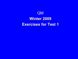 QM-Chapters 1-4 exercises