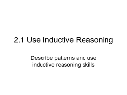2.1 Use Inductive Reasoning