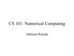 CS 101: Numbers and assignment