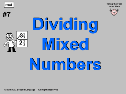 5. Dividing Mixed Numbers