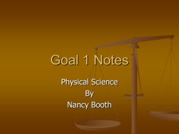 Goal 1 Notes