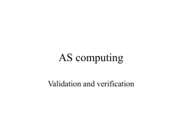 lecture notes on validation methods