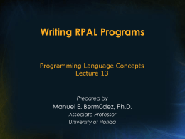 Lecture - 13: Writing RPAL Programs