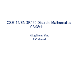 CSE115/ENGR160 Discrete Mathematics 02/10/11