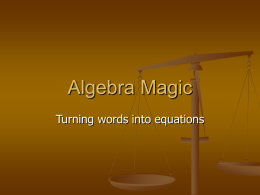 Algebra Magic