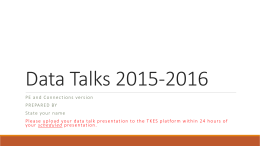 Data Talk Template for PE & Connections Teachers
