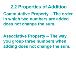 AI 2.2 Properties of Addition