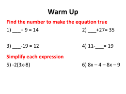 2.2 Solving Equations