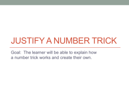 Justify a Number Trick