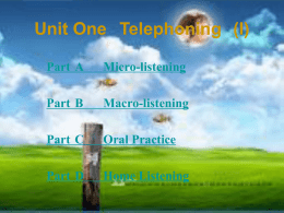 Unit One Telephoning (I)
