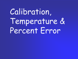 Calibration, Temperature Scales, Percent Error