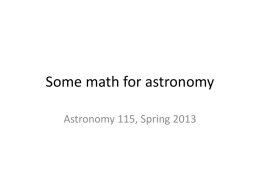 Math in astronomy